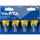 Varta 4920121424 Piles alcalines Longlife Power, Mono (D/LR20), 4 pièces