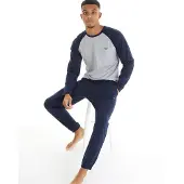 Threadbare Ensemble de pyjama hommes - Gris Marl/Marine