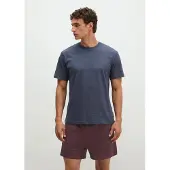 Marc O'Polo Pyjama court ' Classic ' bleu foncé / bordeaux