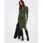 ONLY Maternity Robes en maille 'OLMKatia' vert foncé