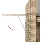 vidaXL Banc de jardin réglable avec coussins Gris Poly Rattan