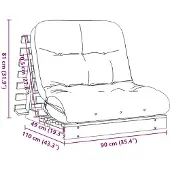 vidaXL Futon Canapé-lit avec matelas Blanc 90x206x11 Pin massif