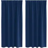 vidaXL Rideaux occultants à œillets, 2 pièces, bleu marine, polyester