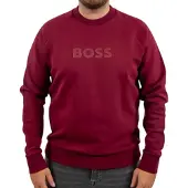 BOSS pour homme. 50565307 Sweat-shirt Salbo grenat (L), Casuel, Coton