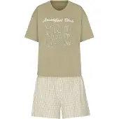 Hunkemoller Shorty olive / blanc