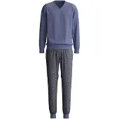 Calida Pyjama long 'Relax Imprint' bleu chiné