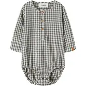 Lil´ Atelier Barboteuse / body gris / blanc cassé