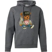 GUESS Sweat-shirt 'TEDDY BEAR' sépia / gris chiné / rouge / noir