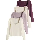 The Set T-shirt beige / écru / lilas / bourgogne