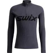 Swix RaceX Merino Half Zip, homme, gris foncé