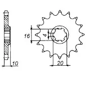 Sifam Pignon Gn 125 96-98 #15 Dents