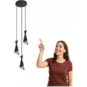 ITALUX Malia lustre moderne noir PND-85949-3 BK+GD