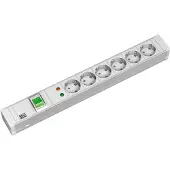 Bachmann - Rallonge (rack - montable) - 6 prises de sortie - 1U - 48,3 cm (19") - 2,0m - Allemagne (333.005)