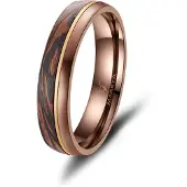 MARRYA Bague 'Ehering CB-06 Carbon-Bronze' marron chiné