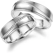 MARRYA Bague 'ES-26 Ehering aus Edelstahl - Silberfarben' argent
