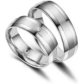 MARRYA Bague 'ES-02 Ehering aus Edelstahl – Silberfarben' gris clair