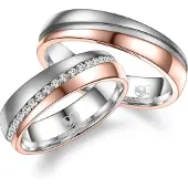 MARRYA Bague 'ES-33 Ehering aus Edelstahl - Silberfarben & Rosé' argent
