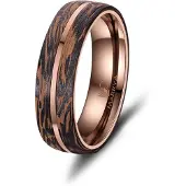 MARRYA Bague 'Ehering CB-02 Carbon-Bronze' marron chiné