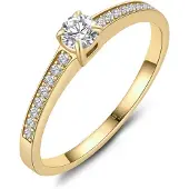 MARRYA Bague 'NS-08 Antragsring aus Edelstahl' or