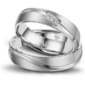 MARRYA Bague 'ES-01 Ehering aus Edelstahl – Silberfarben' blanc denim