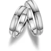MARRYA Bague 'ES-17 Ehering aus Edelstahl - Silberfarben' argent