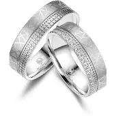 MARRYA Bague 'ES-38 Ehering aus Edelstahl - Silberfarben' gris argenté