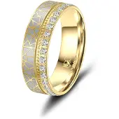 MARRYA Bague 'ES-37 Ehering aus Edelstahl - Gold plattiert' or