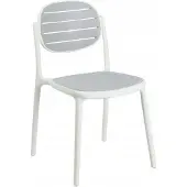 FurniTex Chaise moderne GRIS-BLANC pour TERRASSE/BALCON, en plastique