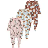 Next Pyjama bleu clair / marron / rose / blanc cassé