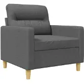 vidaXL Fauteuil Gris foncé 60 cm Tissu