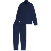 Schiesser Pyjama long ' Selected Premium Warming ' bleu foncé