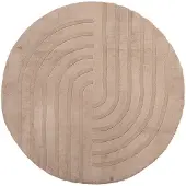 FRAAI Tapis rond à poils longs | Carvy Curves Taupe | Ø 230cm | Taupe | Polyester | Rond
