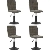 vidaXL Chaise de salle à manger 4 pcs. Pivotant Gris foncé Velours