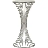 Mauro Ferretti Table d'appoint en marbre et en fer, diamètre 40 cm, longueur 79 cm, couleur argent, modèle Funnel de
