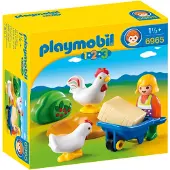 Playmobil 6965 Agricultrice avec brouette et coq