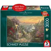 Schmidt Spiele Puzzle Thomas Kinkade - Le Cottage et le Phare - 3000 pièces
