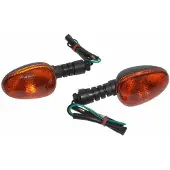 P2r Clignotant scoot adaptable malaguti 50 f10 2003+ ar orange-noir (paire) ** -selection -