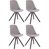 CLP lot de 4 chaises Toulouse Velours Rond