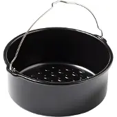 Pyrex Friteuse à air , moule métallique GLIDE, forme ronde, 20x19x7,5 cm, couleur noire