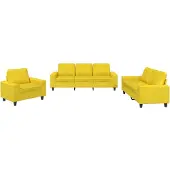 vidaXL Ensemble de canapés 3 pièces jaune clair Tissu