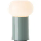 Brilliant Lampe de table verte Knut avec verre blanc
