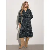 Apricot Robe ' Kreppkleid ' bleu marine