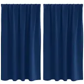 vidaXL Rideaux occultants à œillets, 2 pièces, bleu marine, polyester