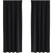 vidaXL Rideaux occultants avec anneaux 2 pcs Noir 225 x 140 cm