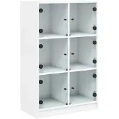 vidaXL Highboard avec portes blanc 68x37x109 cm Bois composite