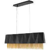 HINKLEY Lustre Zuma noir satiné et doré, 6 x E27 x 60 W, métal, dimensions : 330,9 x 110 x 22 cm, IP20,