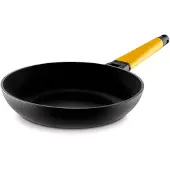 Castey Vitro-gas Poêle Avec Poignée Amovible 22 Cm Jaune,Noir Jaune,Noir One Size