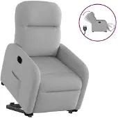 vidaXL Fauteuil relax avec releveur électrique Gris nuage Tissu