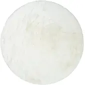 NATURL. Tapis rond à poils longs | Comfy Supreme Blanc | Ø 200cm | Blanc | Polyester | Rond