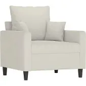 vidaXL Sessel Creme 60 cm Samt
